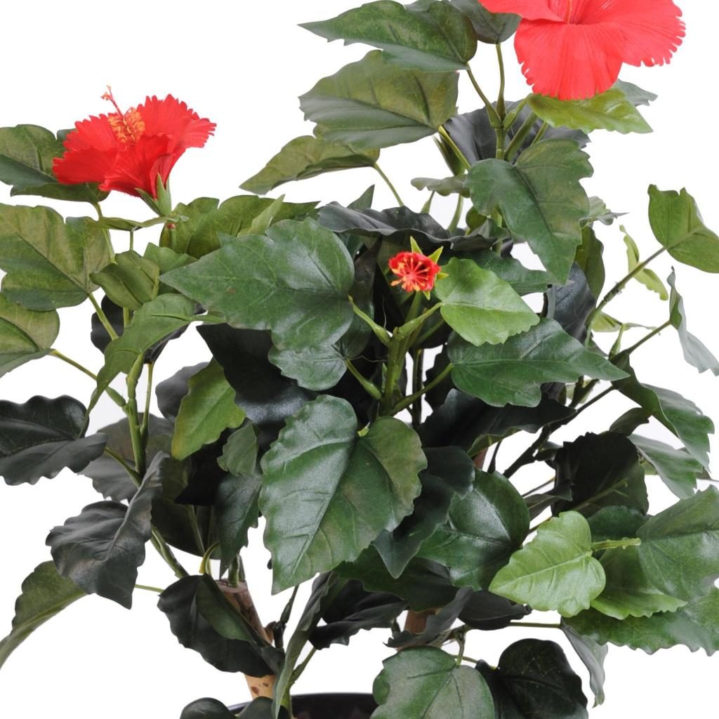 Hibiscus décoratif à fleurs rouges, 150 cm — photographie complémentaire